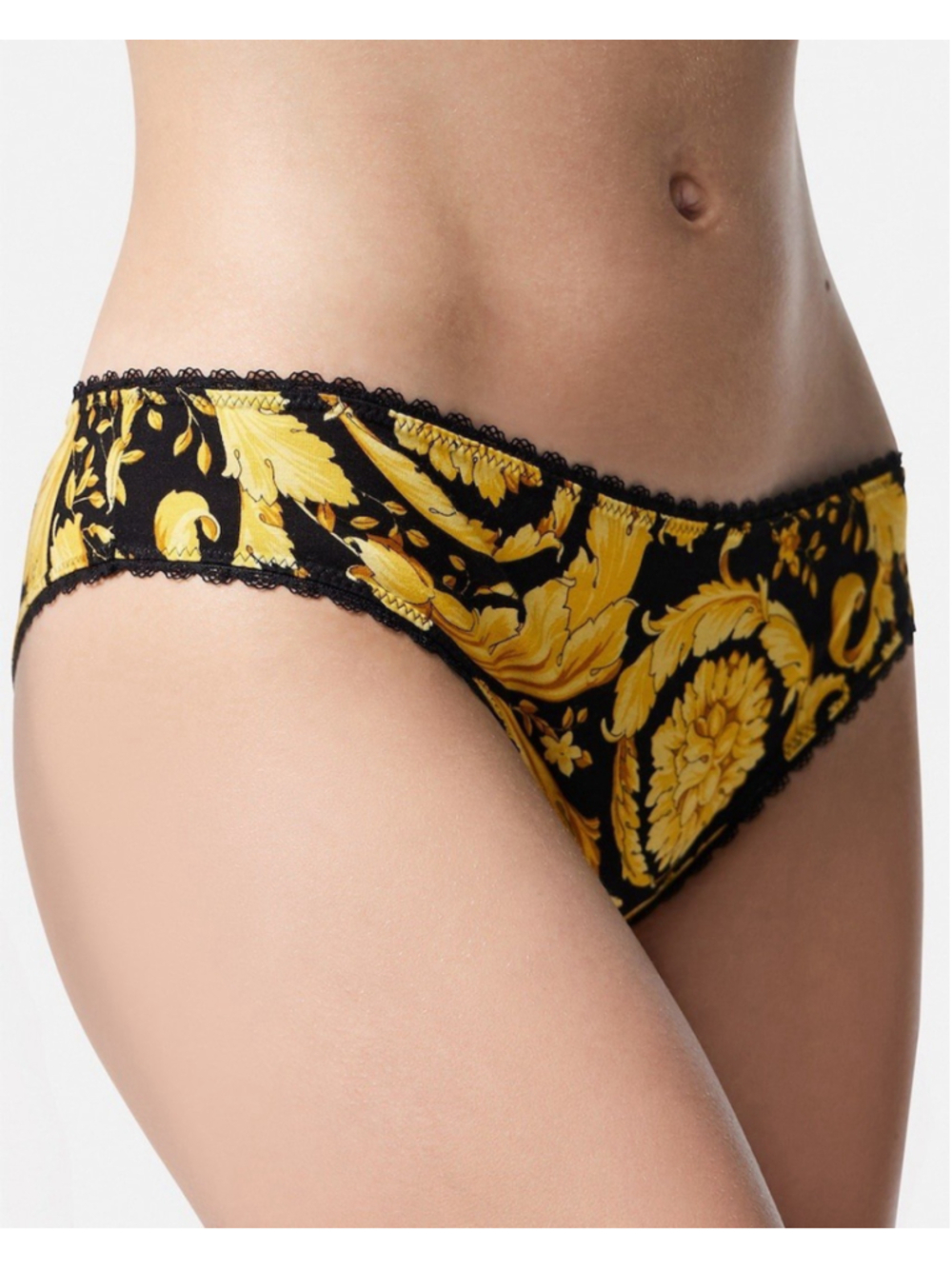 New Versace Barocco Briefs Lace Trims Organic Cotton Women’s Size 1 Small